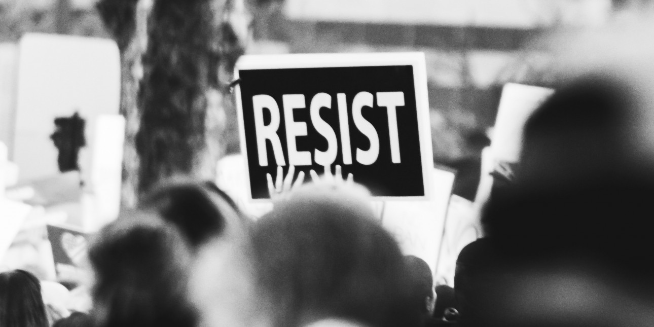 Resist sign at a protest