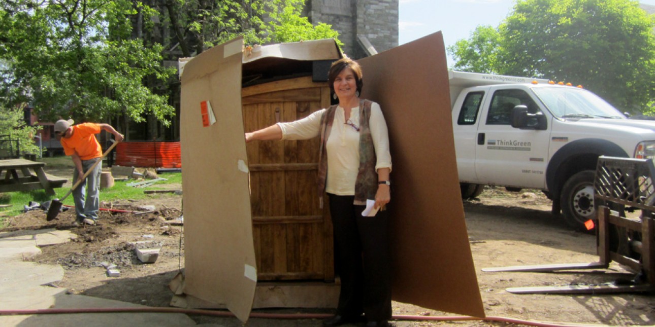 Deb Green with Block Shed