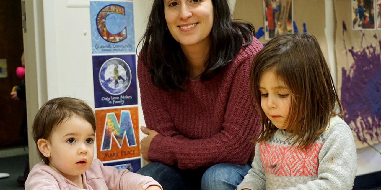 Mom and children at Early Learning Open House
